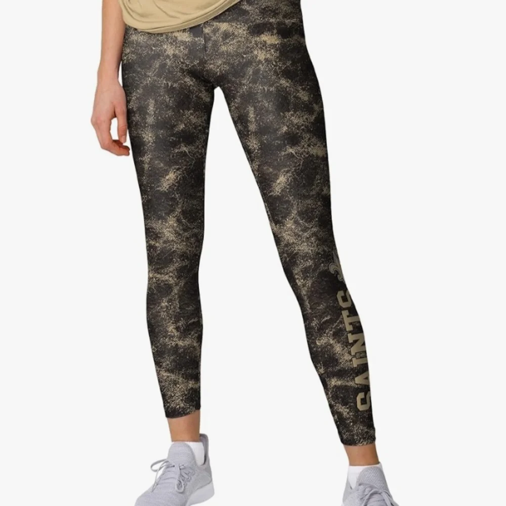 NWT Womens NFL New Orleans NOLA Saints Black & Gold Foco Cloud Leggings Football